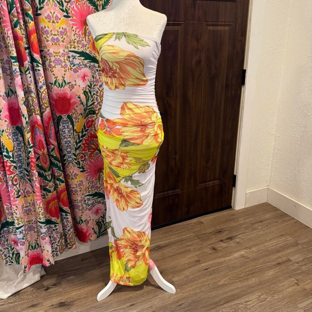 AFRM Revolve Strapless Maxi Floral SZ XS